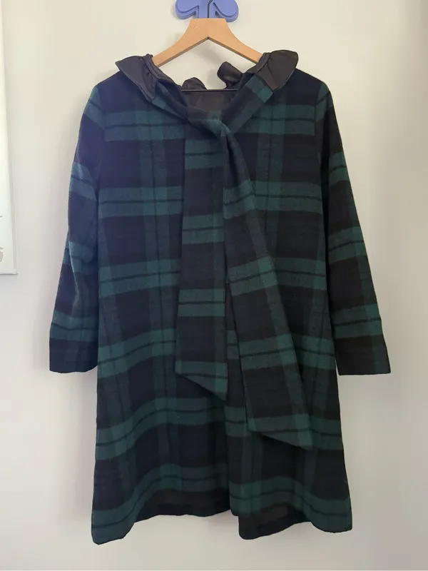 Tuckernuck Medium Blackwatch Daphne Dress Plaid Green Wool Holiday Christmas - Image 5