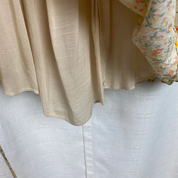 Free People Cream&Orange Floral Print Florence Smocked Mini Dress Sz.L - Image 14