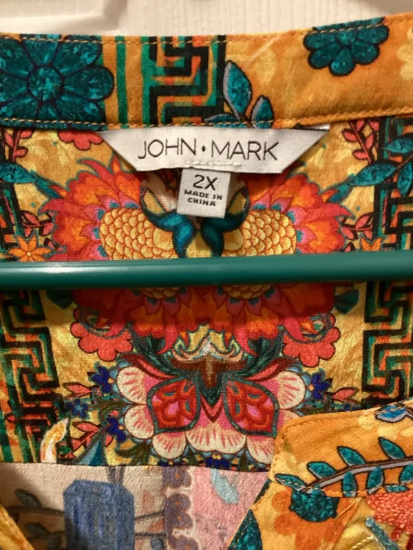 John Mark Yellow Multi Floral Patchwork Tunic - Image 2