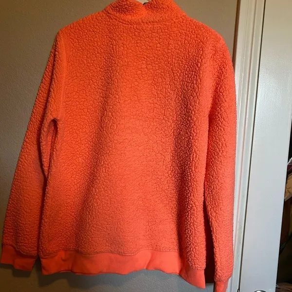 No Boundaries Sherpa Neon Pink Coral Quarter Zip Sweatshirt XL (15-17) - Image 4