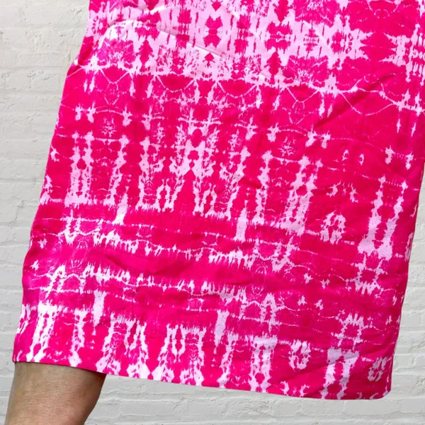 Amanda Uprichard Pink Silk Tie-Dye Wide Leg Pants M Like New - Image 10