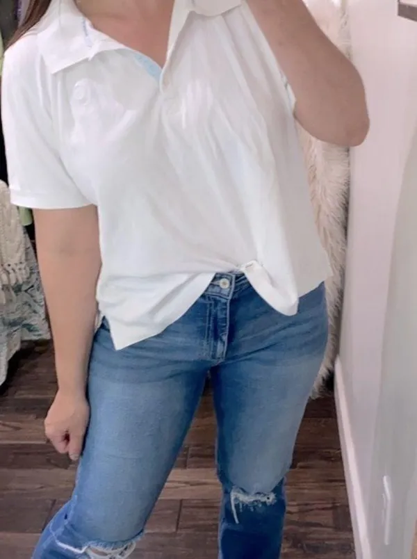 Liz Claiborne vintage white polo top size 2X - Image 2