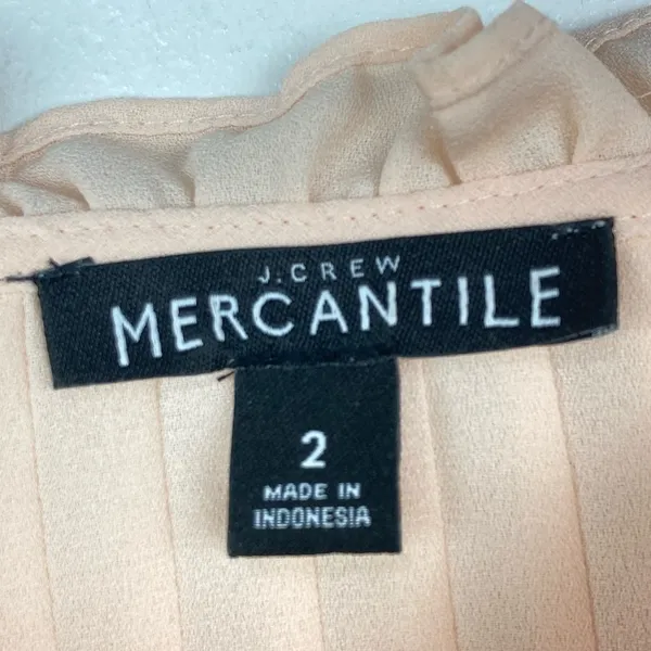 J. CREW High Neck Long Sleeve Pintuck Blouse in Pale Bluff Size 2 - Image 6