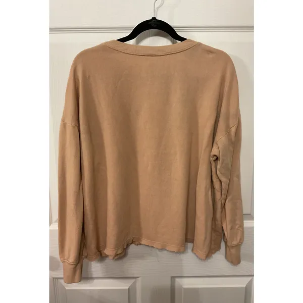 By Together Y Collection Smiley Face Sweatshirt Oversized Fleece Raw Hem, sz S - Image 6
