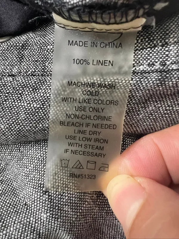 Two by Vince Camuto Grey 100% Linen Women Crop Pants size Small Pullon - Image 10