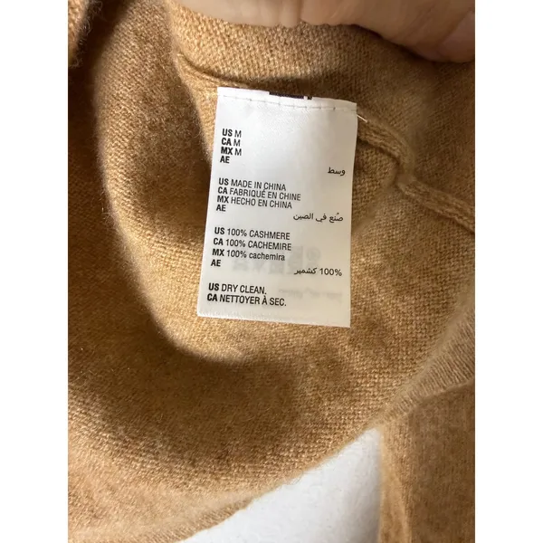 Charter Club Luxury 100% Cashmere V-Neck Sweater Camel Tan Womens Medium - Image 4