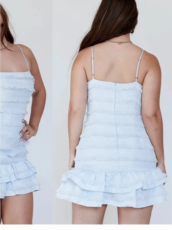 PRINCESS POLLY Molina Mini Dress in Light Blue - Image 2