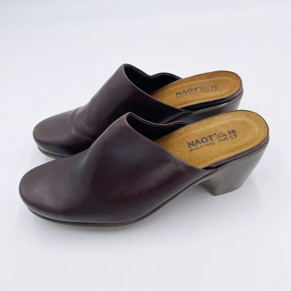 NAOT Eden Dream Leather Mule Clog Women's Size 38 US 7 Deep Brown Purple Boho - Image 5