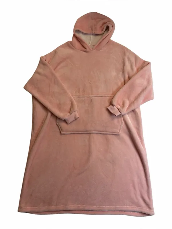 Snuggie pink fuzzy blanket hooded dress gown NWOT - Image 4