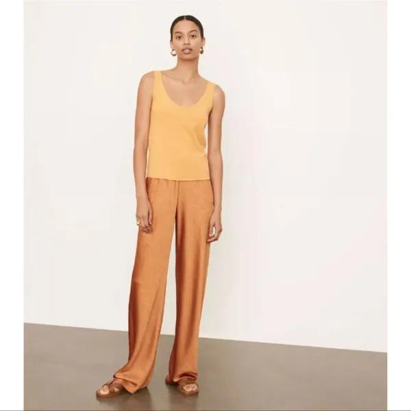 Vince Cashmere Scoop Neck Camisole‎ in Light Tangelo - Image 7