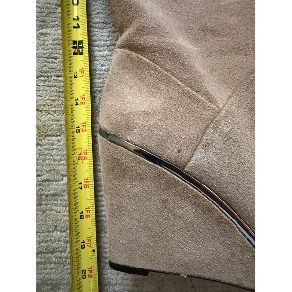 DVF Knee High Boots Womens 9 Tan Leather Suede Wedge Heel - Image 15