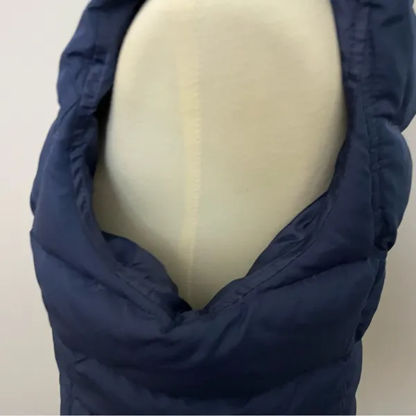 Lands End Vest Puffer Down Feathers Quilted Lightweight Pockets Full Zipper Blue - Image 4