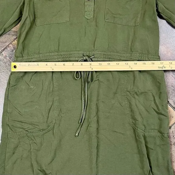 Altar’d State Olive Green Long Sleeve Drawstring Dress Medium - Image 6