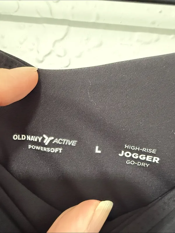 OLD NAVY Black High-Waist Jogger Pants Size Large - Image 8