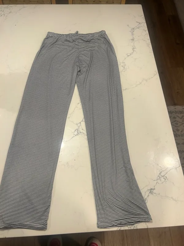 Black & White Striped Lounge Pants size medium - Image 2