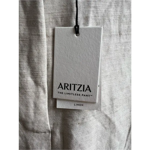 Aritzia The Limitless Pant Linen NWT Natural Ecru Wide Leg Size 6 - Image 6