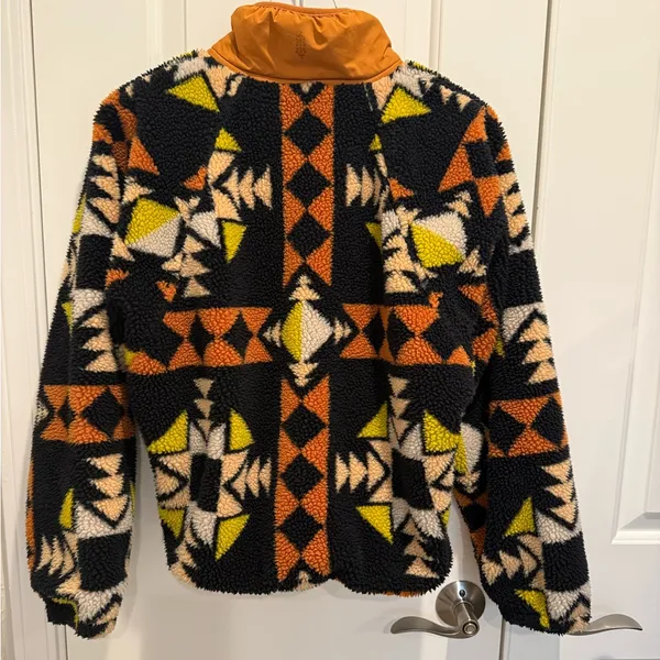 FREE PEOPLE MOVEMENT Rocky Ridge‎ Jacket Fleece size Small Black, Orange Print - Image 6