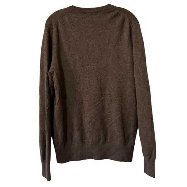 Quince Women Size Large Mongolian Cashmere Crewneck Sweater Henley Brown‎ Luxury - Image 2