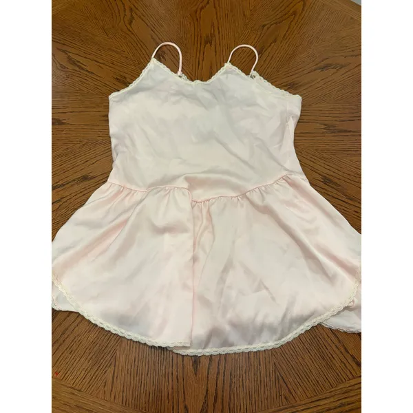 Victoria's Secret Babydoll Nightgown Womens Small Pink Lace Gold Label Vintage - Image 5