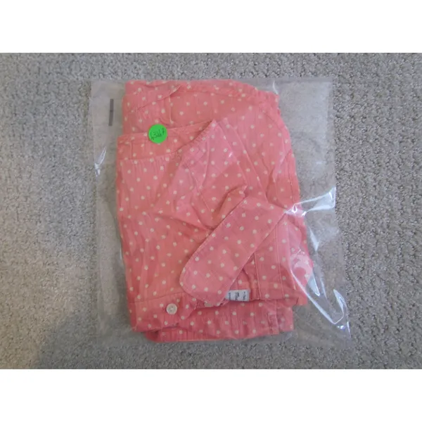 Madewell Sleeveless Button Down‎ Shirt Small Coral Polka Dot Peter Pan Collar - Image 9