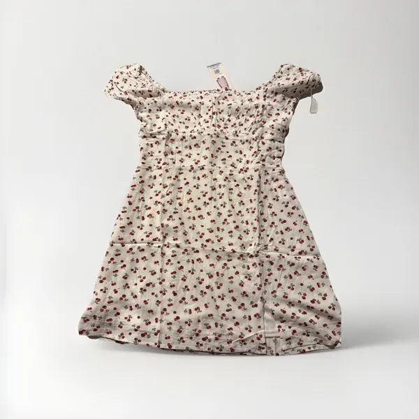 Aeropostale Mini Dress Women L Cherry Print Peasant Top Spring Fashion - Image 4