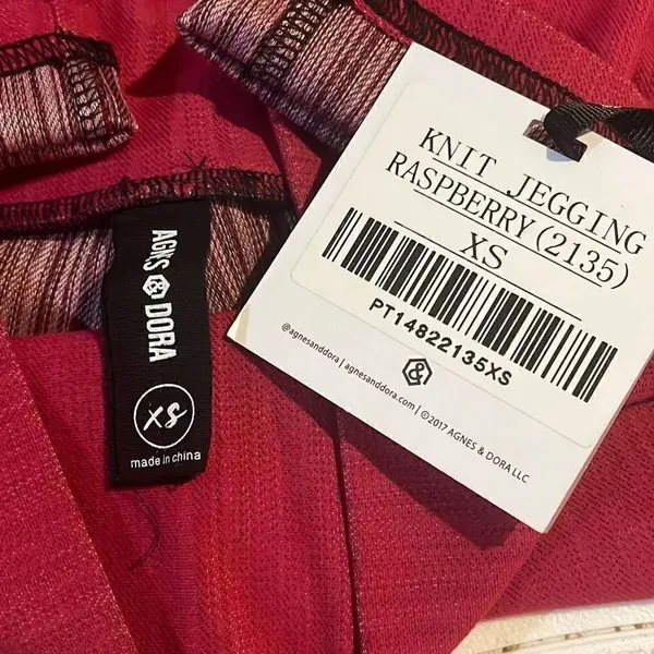 Agnes and Dora Knit Jegging Raspberry Size XS - Image 3