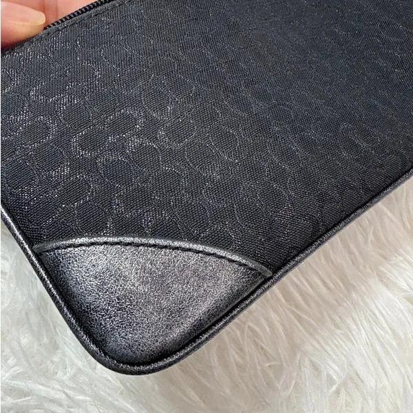 Vintage COACH y2k Black Metallic Silver Signature Canvas Wristlet - Image 6