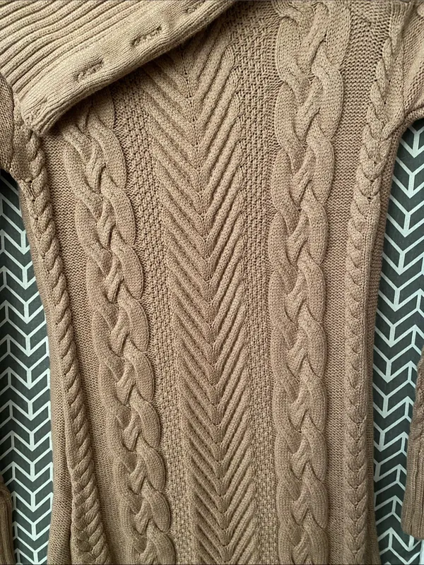 Sweater Dress As Shown Size S Tan - Image 2