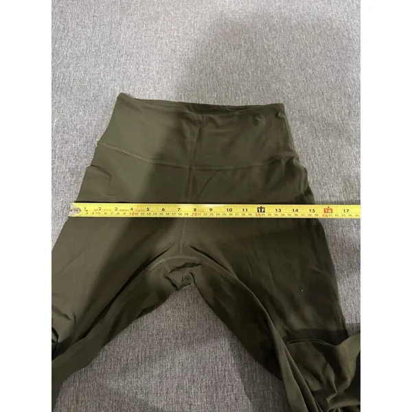 Lululemon Women's High Rise Flare Yoga Pants Olive Green Align Material Sz 6 - Image 8