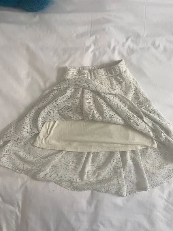 Zara Girls Boho Embroidered Eyelet Lace Ruffle Skirt Size 11-12  - Image 3
