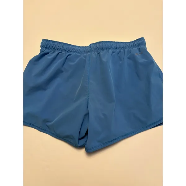 Nike Running Shorts Women Medium Blue Dri-FIT Just Do It Waistband 3 Inch Inseam - Image 4