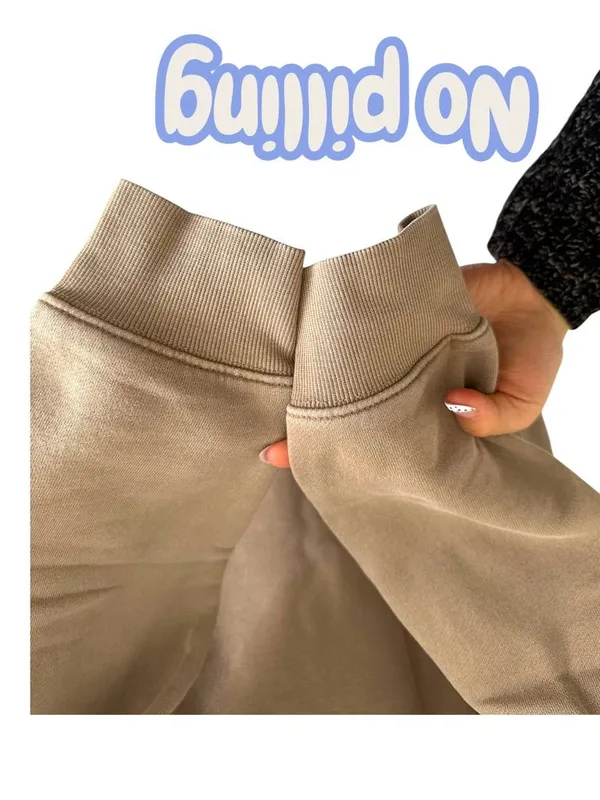 Aritzia Tna Cozy Fleece pullover Perfect Hoodie Clamshell light Brown XS comfy - Image 5