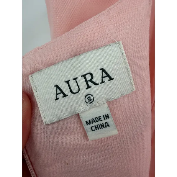 AURA Tulle Bow‎ Midi Dress Womens Small Pink Sweetheart Balletcore Coquette - Image 4