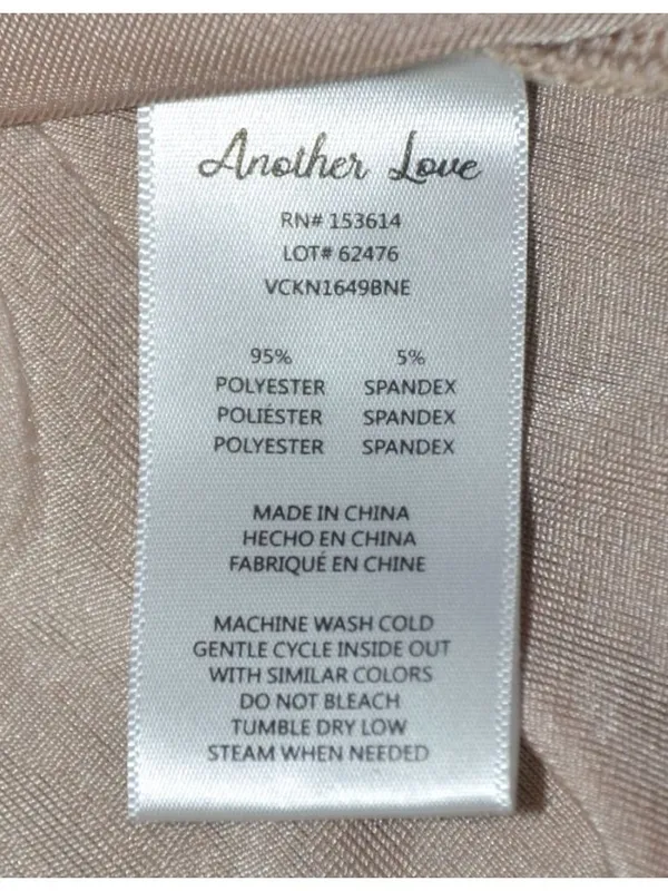 Another Love Ladies Beige Blouse Top Size L Shiny Slinky Neutral Career - Image 7