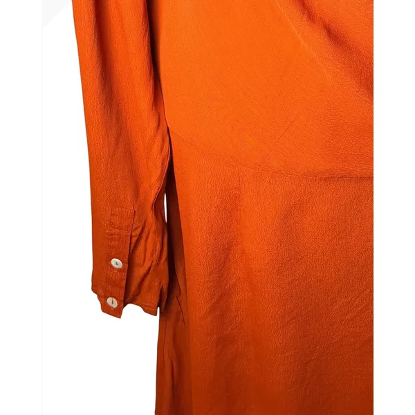 Rue Stiic Aubrey Mini Dress Women Medium Orange One Shoulder Ruched Anthro - Image 7