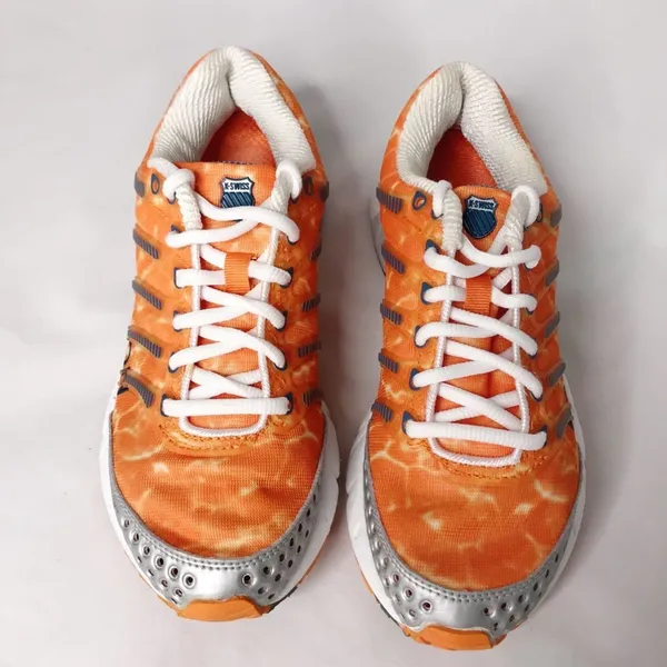 K Swiss K-Ona LA Marathon Running Sneakers Shoes Orange Grey Silver Women 7 - Image 5