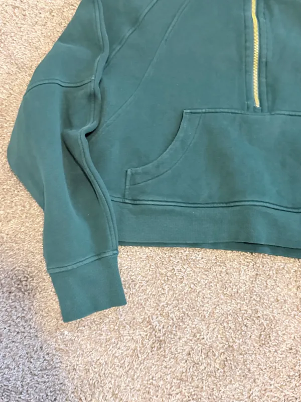 Lululemon Oversized Funnel-Neck Half Zip Scuba Storm Teal w/Gold Zipper size M/L - Image 6