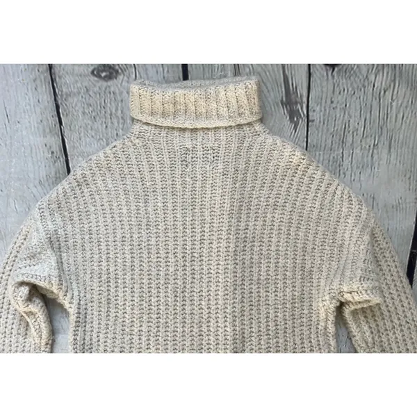 Beige High Neck Longline Sweater - Image 13