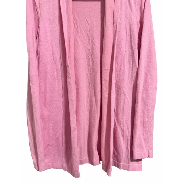 J McLaughlin Cardigan‎ Sweater Open Front Cotton Blend Pink Women's Medium - Image 5
