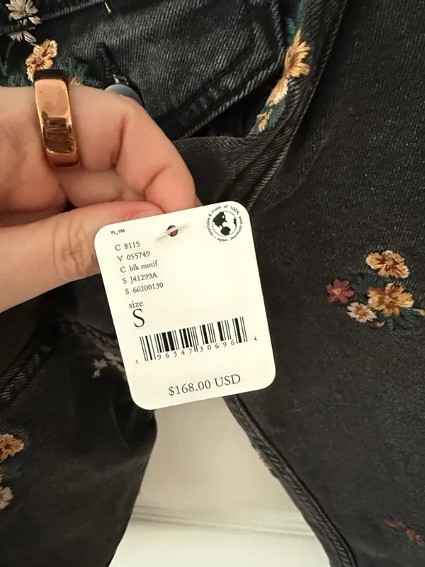 Free People Driftwood floral embroidered denim jacket - Image 5