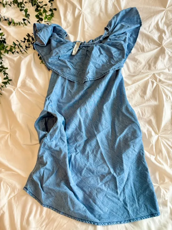 Denim Co. Off-the-Shoulder Ruffle Dress - Size UK 4 / US 0 - Image 3