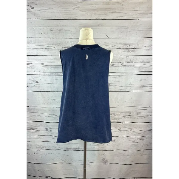 Free People Movement Muscle Tank Top Women’s XL Blue Sleeveless Oversized - Image 3
