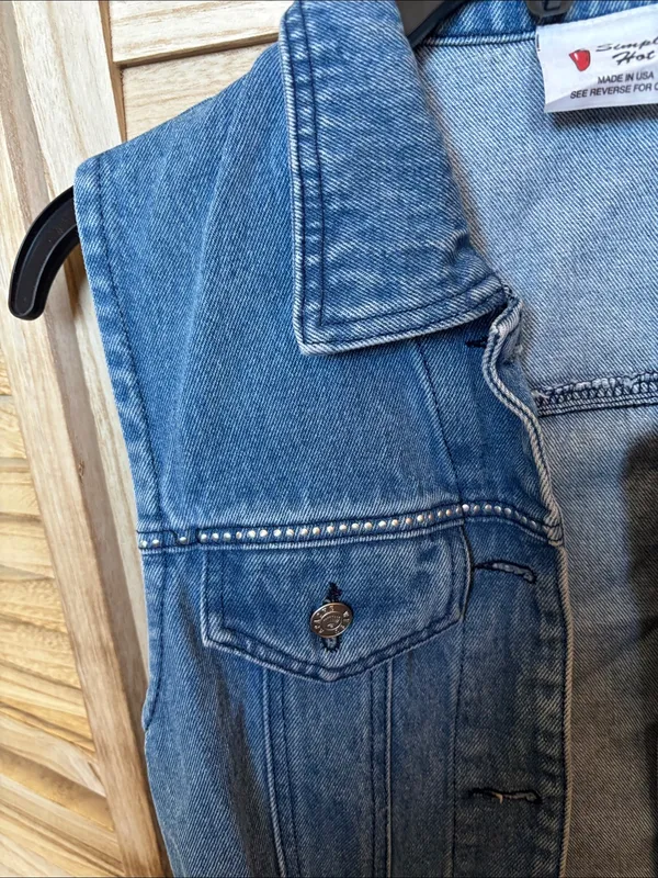 Simply Hot Blue Denim Corvette Vest - Large - Image 2