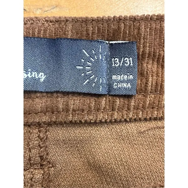 Indigo Rising Corduroy Brown High Rise Pants Flare Bootcut Retro Size 13/31 nwt - Image 7