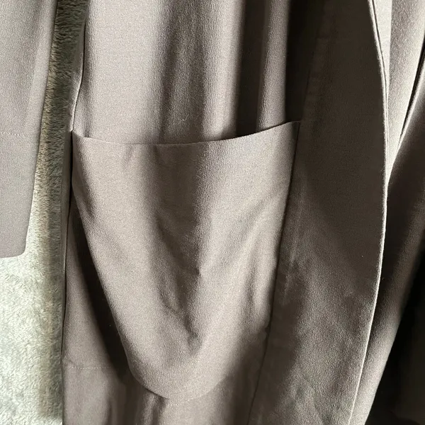 Eileen Fisher Washable‎ Stretch Crepe Jacket Size Small Rye Grayish Brown - Image 7