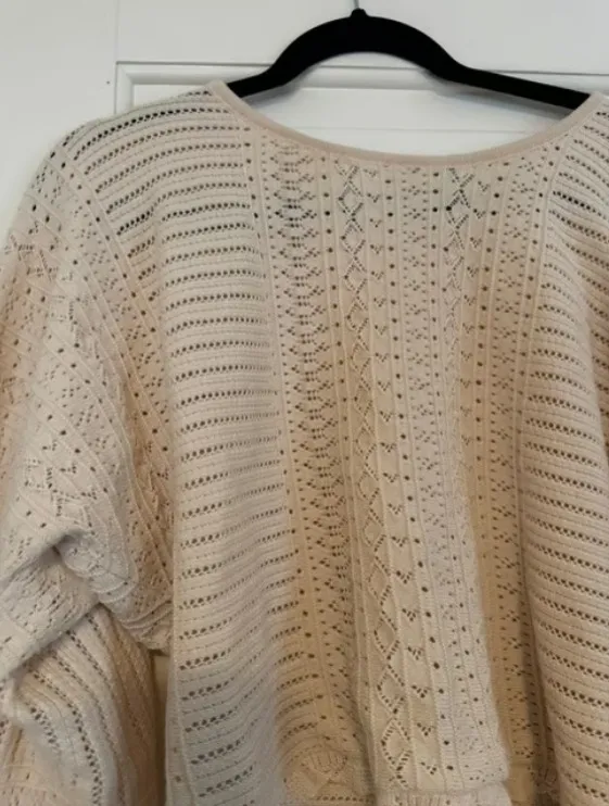 SEZANE Manuela Jumper Cardigan Top Shirt Natural Size L Large - Image 5