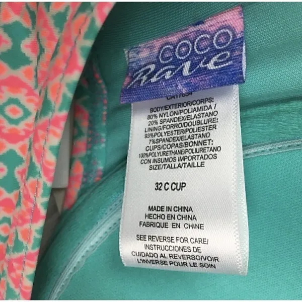 NEW Coco Rave Simone Halter Bikini Top Size 32 C Cup Underwire Multicolor - Image 7