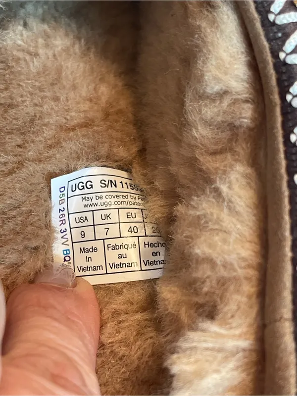 UGG TASMAN MAXI CURLY Plush Sheepskin Slip-on Chestnut Clogs Mules S US 9 - Image 4
