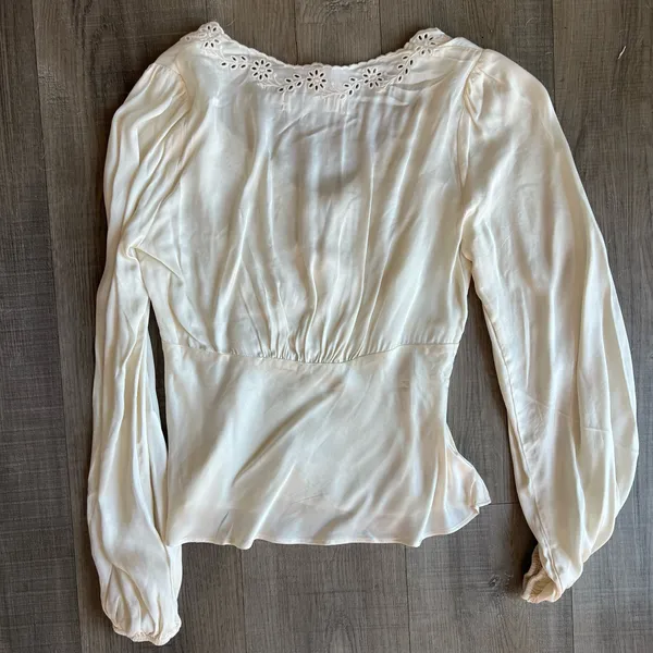 ASTR The Label Roya Eyelet Trim Satin Top - Image 5