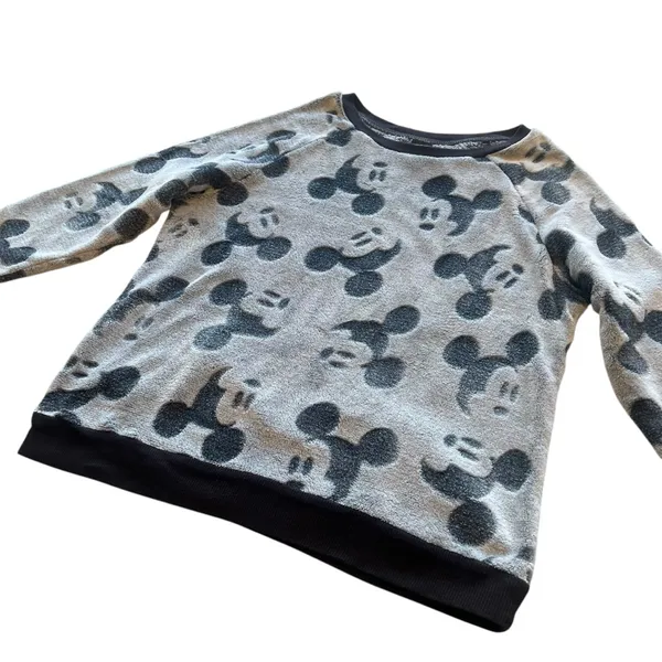 Disney Gray Mickey Mouse Plush Sweater Top - Image 7